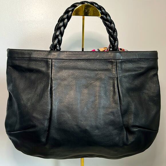 Furla Black Leather Tassel Tote w/ COA, Dust Bag & Scarf EUC No Callout MSRP$450 - Picture 3 of 16